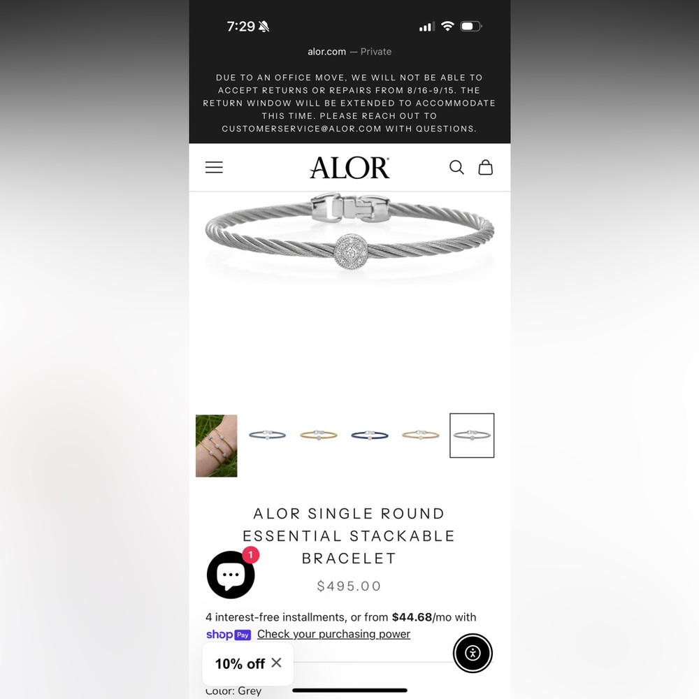 Alor Single Round Stackable Bracelet With Natural… - image 6